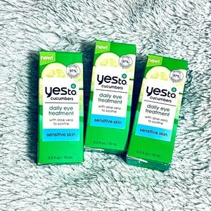 Yes to Cucumbers! Daily Eye Treatment w/Aloe Sensitive Skin 0.5 fl oz X3